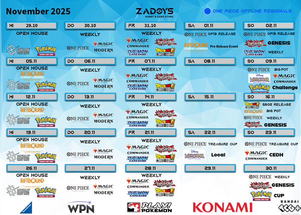 events-turniere-november-zadoys-pokemon-magic-yugioh-dragon-ball-super-digimon-one-piece-battle-spirits-saga