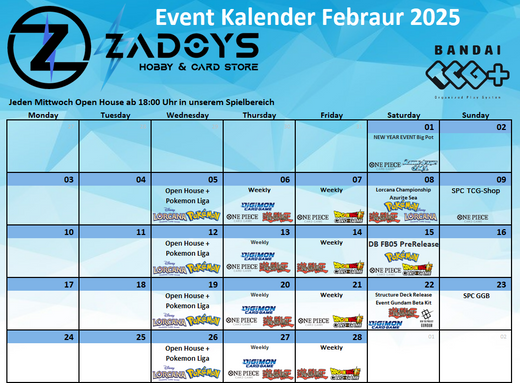 events-turniere-februar-zadoys-pokemon-magic-yugioh-dragon-ball-super-digimon-one-piece-battle-spirits-saga