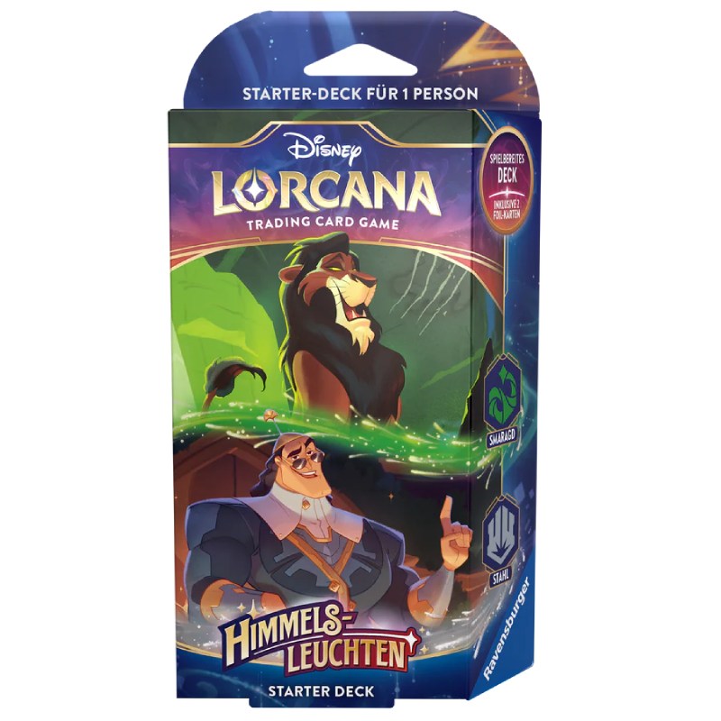 disney-lorcana-himmelsleuchten-starter-deck-smaragd-stahl-deutsch