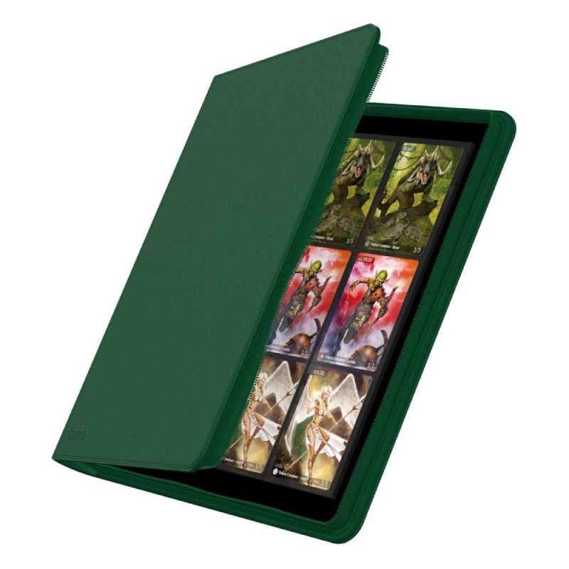 ultimate-guard-zipfolio-480-24-pocket-xenoskin-quadrow-gruen-seitlich-offen